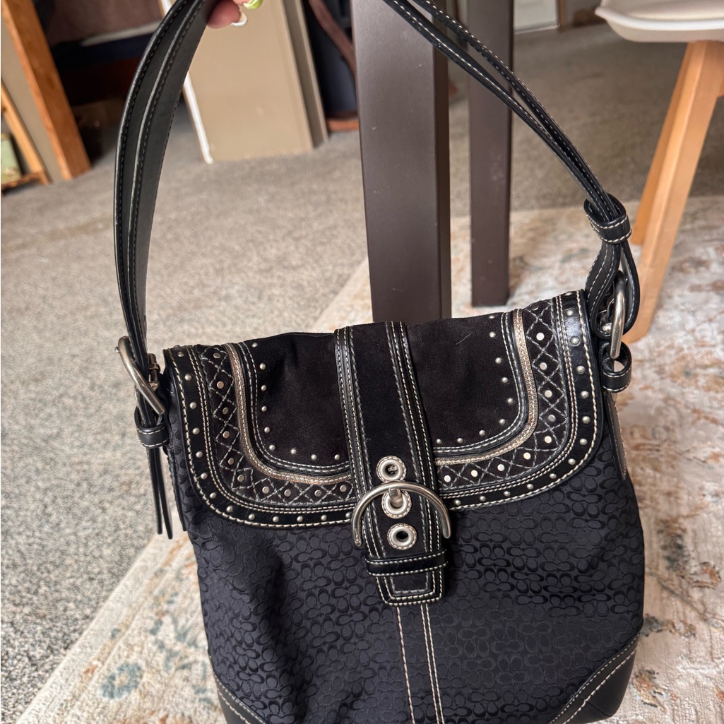 Coach Boho Bag Women's Shoulder Bag With Studded Trim